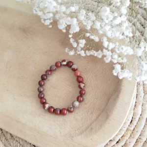 Bracelet Jaspe Rouge Pierre Naturel Énergie, Ancrage & Vitalité