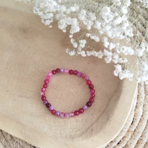 Bracelet Agate Rose – Douceur & Harmonie