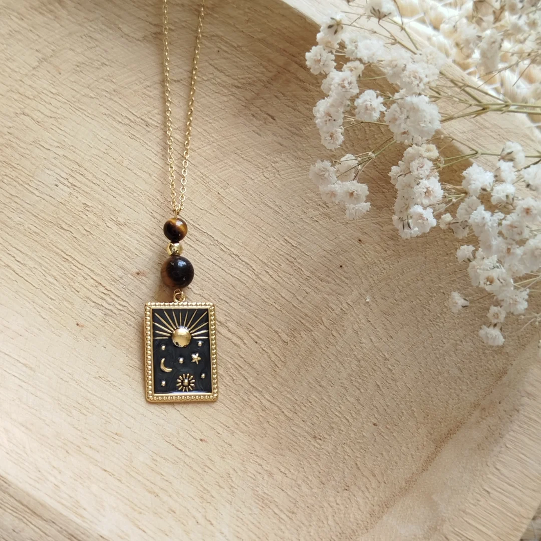 Talisman Œil de Tigre – Création Artisanale en Acier Inoxydable