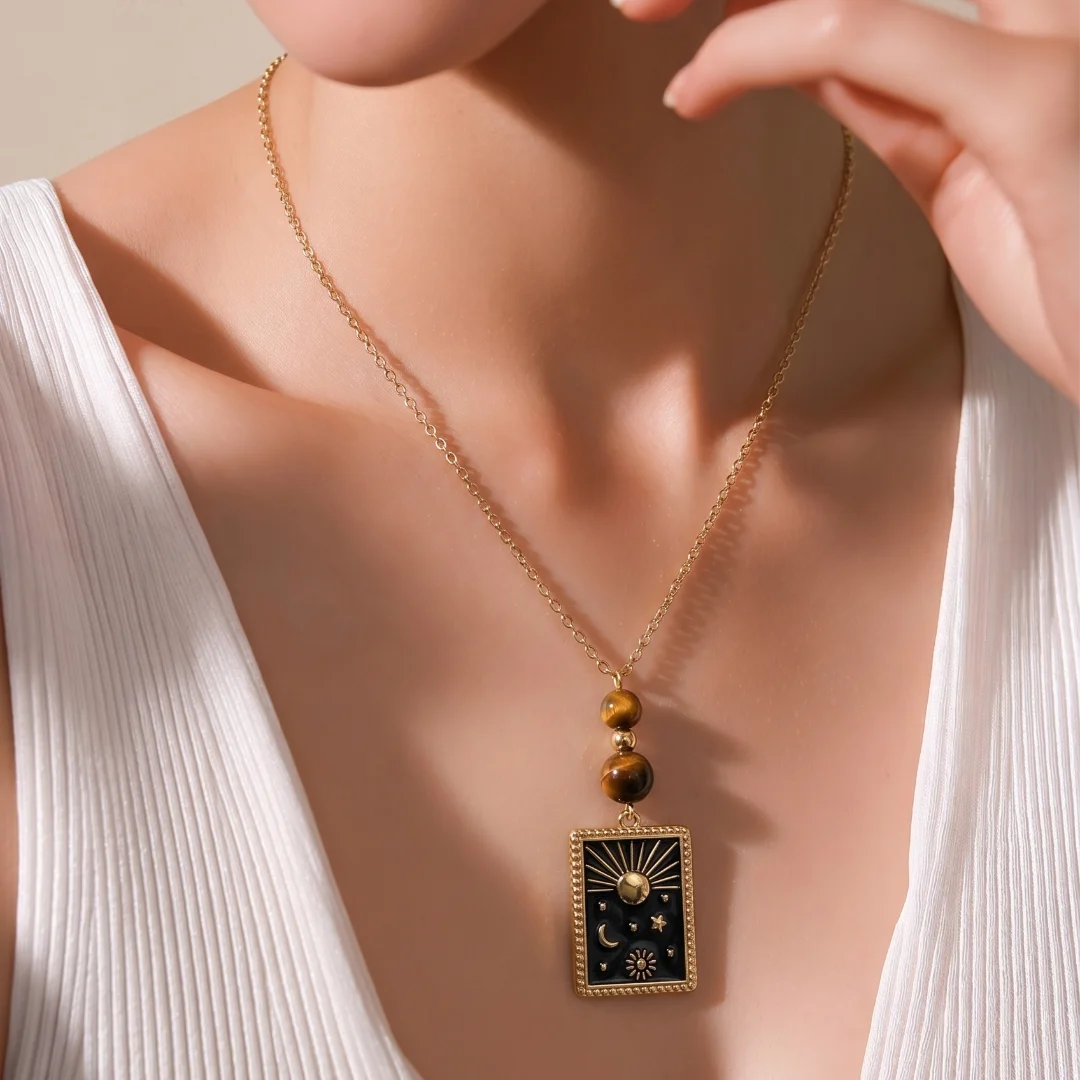 Talisman Œil de Tigre – Création Artisanale en Acier Inoxydable – Image 2
