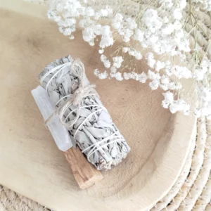 Trio de purification : Sauge, Palo Santo et Sélénite