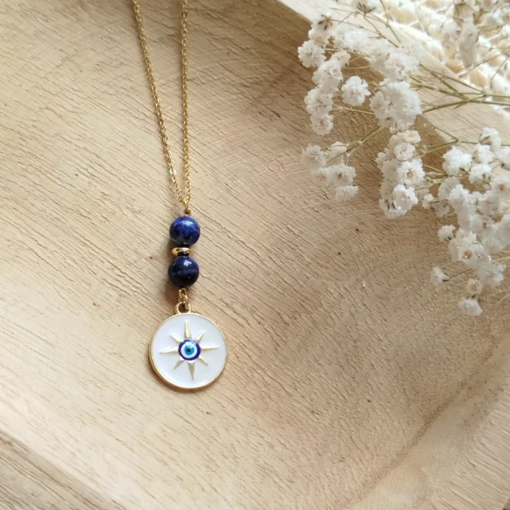 Collier Sodalite Œil de Protection – Bijou Apaisant et Protecteur