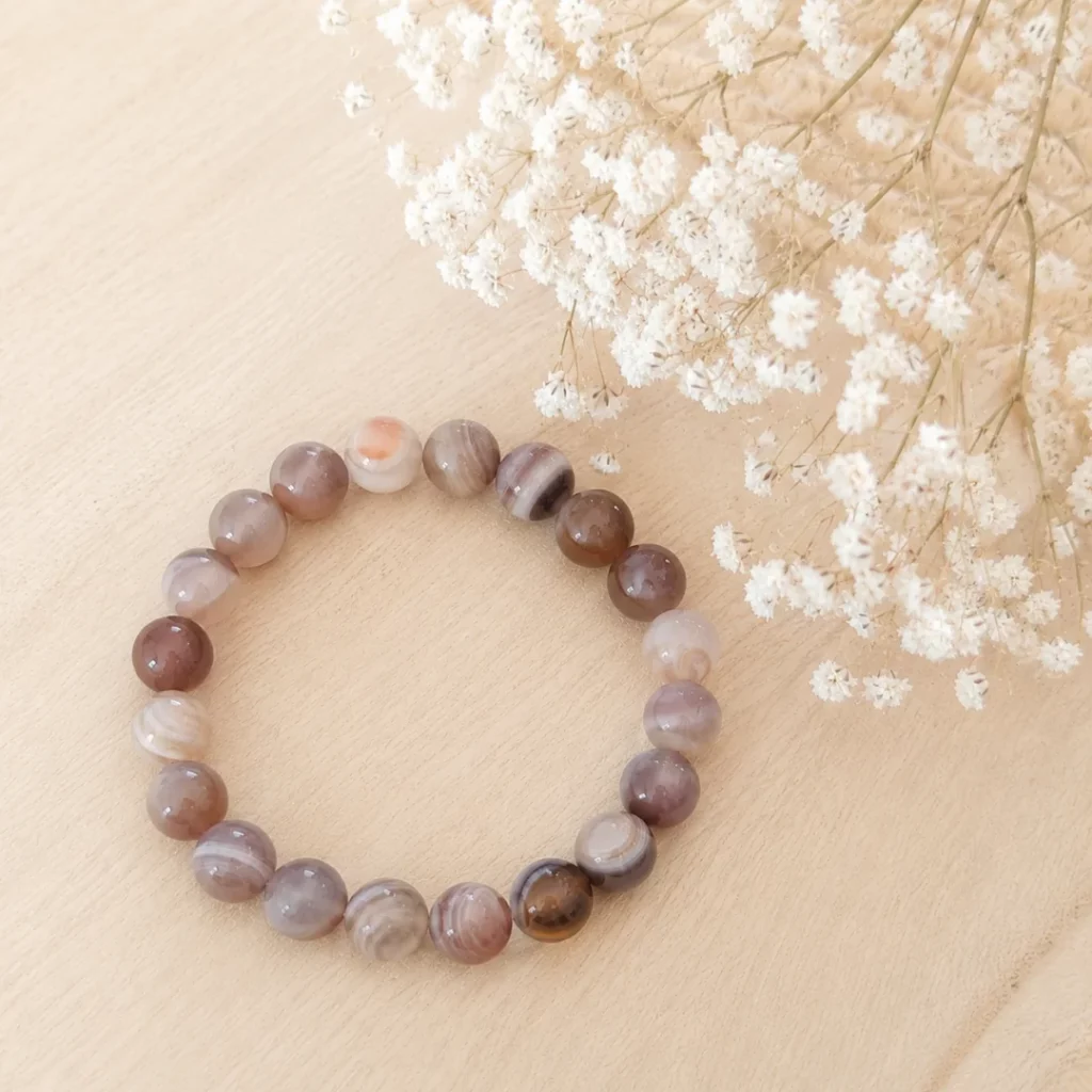 Bracelet Agate Botswana Naturelle – Pierre de l'Équilibre & de la Sérénité