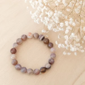 Bracelet Agate Botswana Naturelle – Pierre de l'Équilibre & de la Sérénité