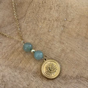 Collier Aventurine Verte – Bijou Artisanal en Acier Inoxydable | Chance & Sérénité
