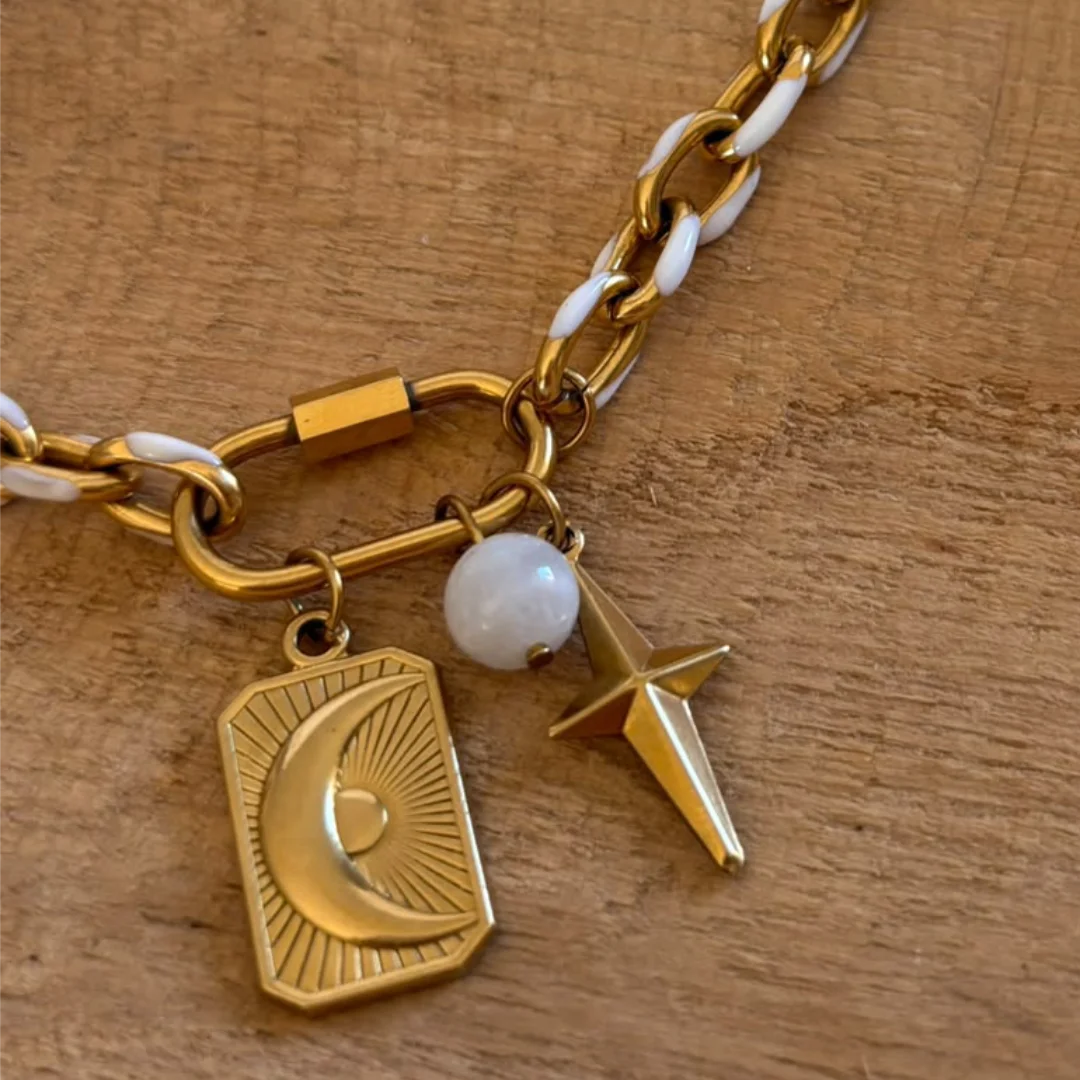 Collier Pierre de Lune – Acier Inoxydable | Pierre d'Intuition & Féminité – Image 2