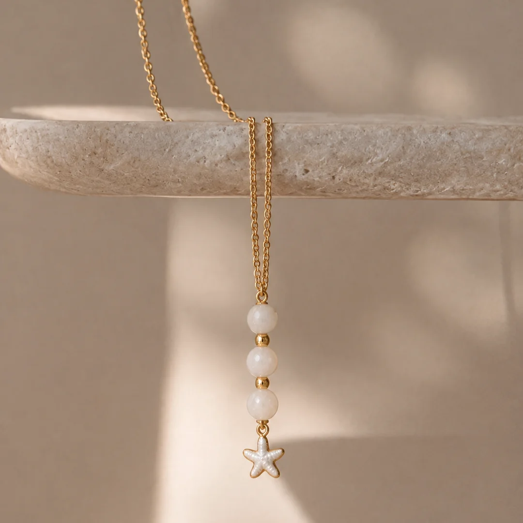 Collier Pierre de Lune – Acier Inoxydable | Pierre d’Intuition & Féminité